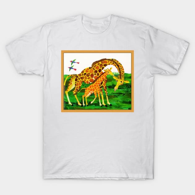 Giraffe - eric carle T-Shirt by Bequeat